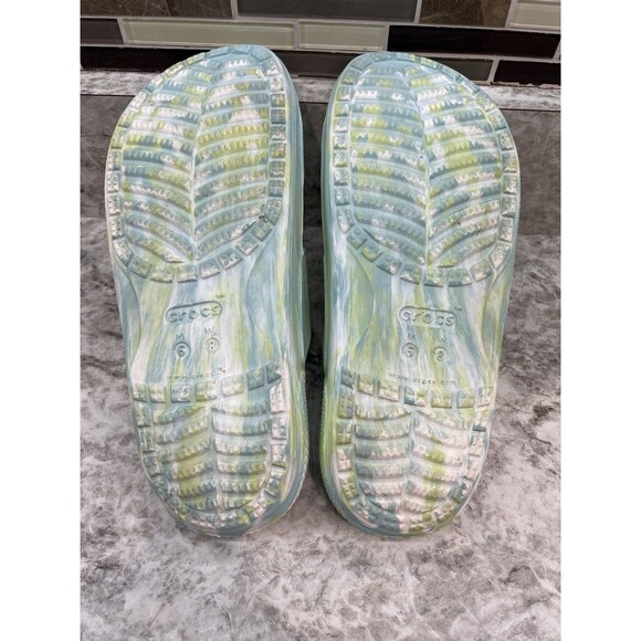 Classic Crocs Marbized Sandal Pure Water/Multi Unisex Men’s 6 Women’s 8 EUC - Picture 7 of 7
